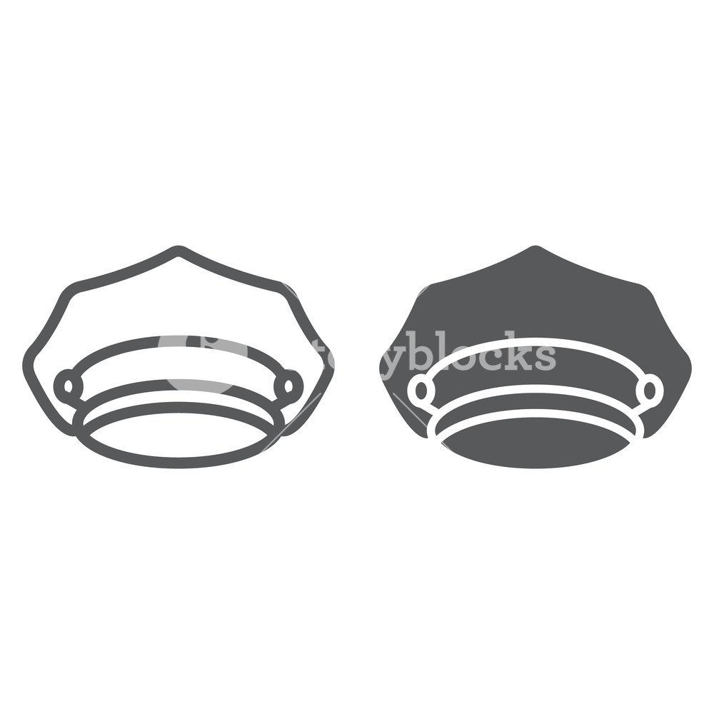 1000x1000 Police Hat Line And Glyph Icon, Police And Uniform, Cap Sign