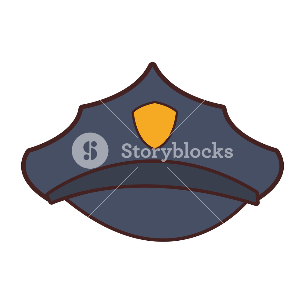1000x1000 Police Hat Cartoon Vector Illustration Graphic Design Royalty Free