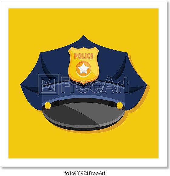 561x581 Free Art Print Of Vector Police Hat Freeart