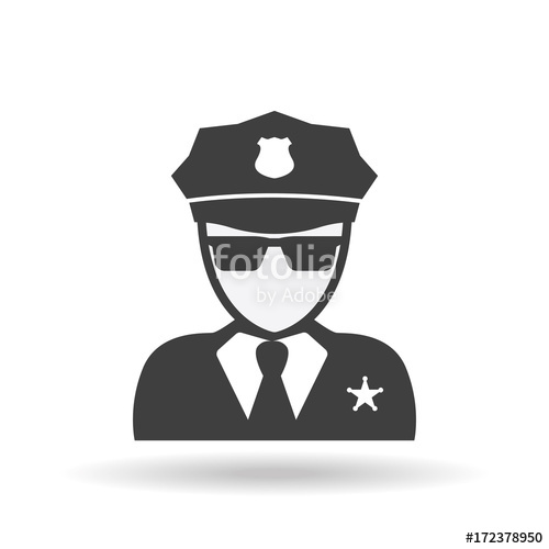 500x500 Police Icon Vector Policeman Officer Avatar Illustration Stock