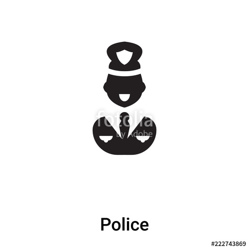 500x500 Police Icon Vector Isolated On White Background, Logo Concept