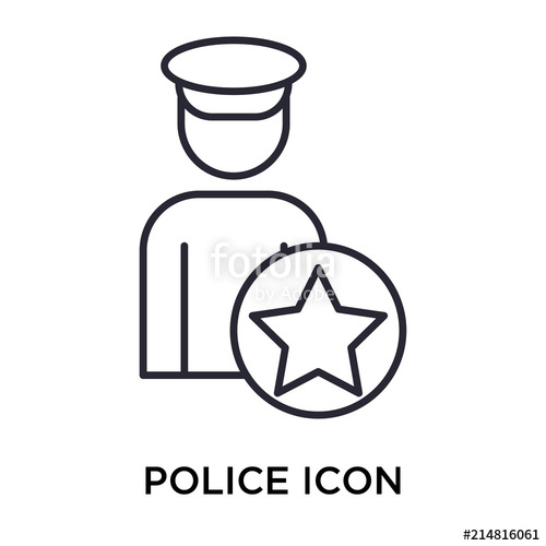 500x500 Police Icon Vector Sign And Symbol Isolated On White Background