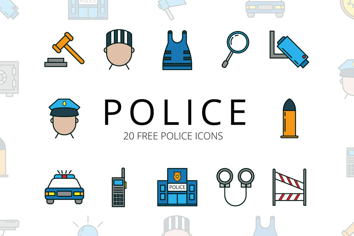 1200x800 Free Police Vector Icon Set