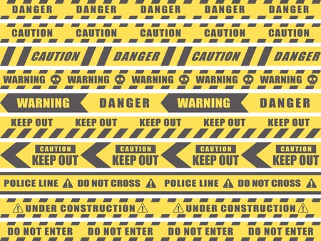 450x338 Seamless Police Line Vector Illustration Set Royalty Free Vector