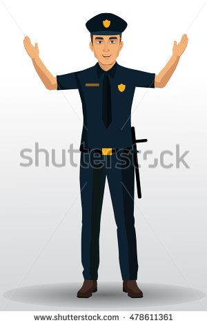 300x470 Police Officer Vector Illustration, Policeman Character Design