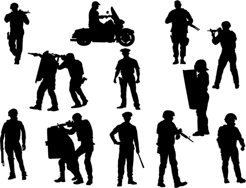500x382 Policeman Silhouette Vectors Free Download