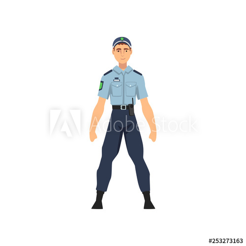 500x500 Professional Policeman In Uniform, Security Police Officer Vector