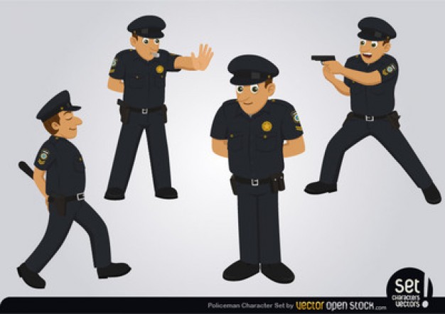 626x442 Cartoon Policeman Vector Characters Vector Free Download