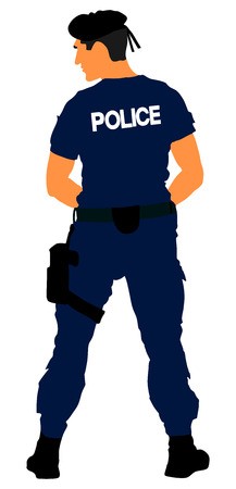 217x450 Police Officer Vector Isolated On White Background Policeman
