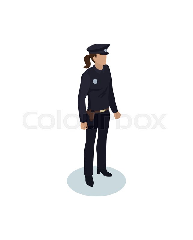 642x800 Police Officer Woman Icon Policewoman Stock Vector Colourbox