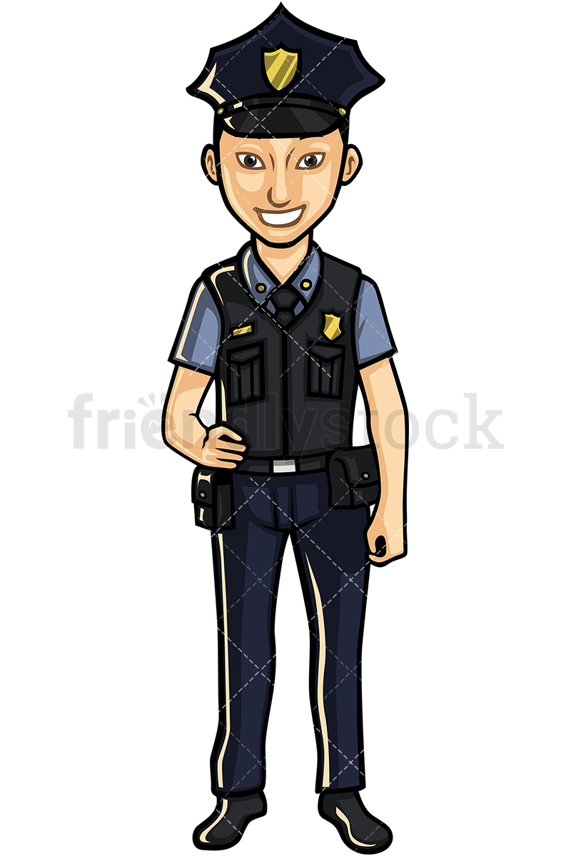 800x1200 Asian Policeman Cartoon Vector Clipart