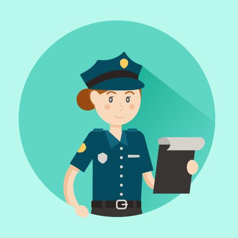 490x490 Women Police Officer Vector
