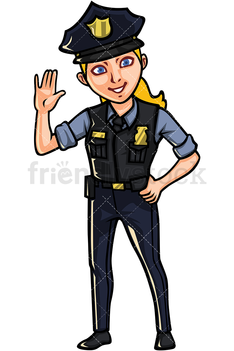 800x1200 Female Us Police Officer Cartoon Vector Clipart