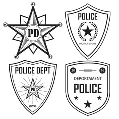 240x240 Set Of Police Law Enforcement Badges And Logo Patches Vector