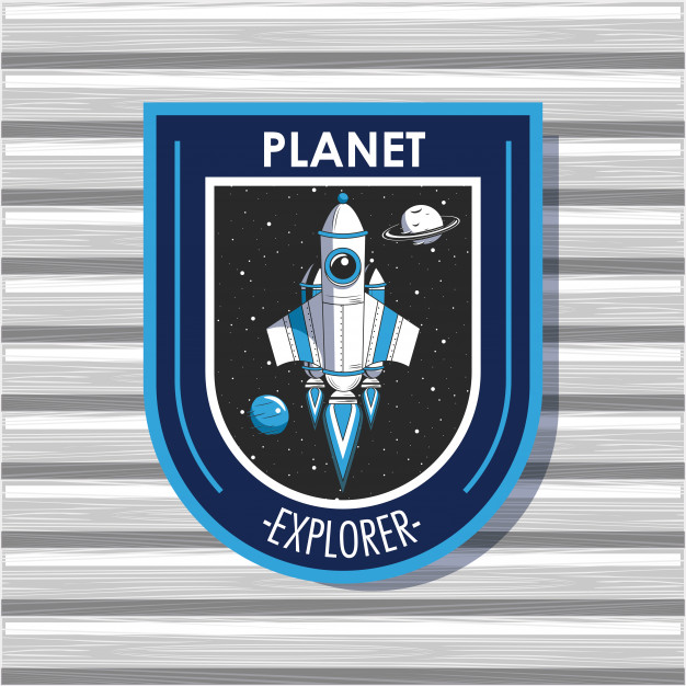 626x626 Space Explorer Patch Emblem Design Vector Free Download