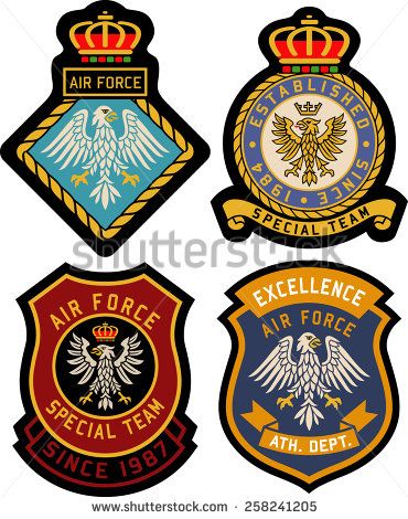 370x470 Classic Heraldic Royal Emblem Badge Set