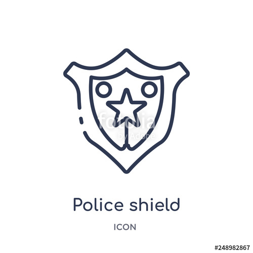 500x500 Police Shield Icon From Security Outline Collection Thin Line