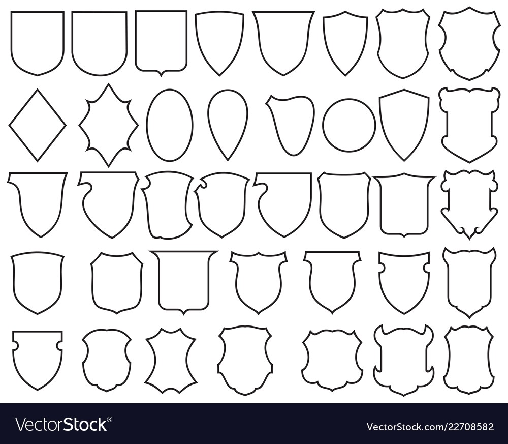 1000x873 Heraldic Shields Thin Line Icons Set Vector Police Shield