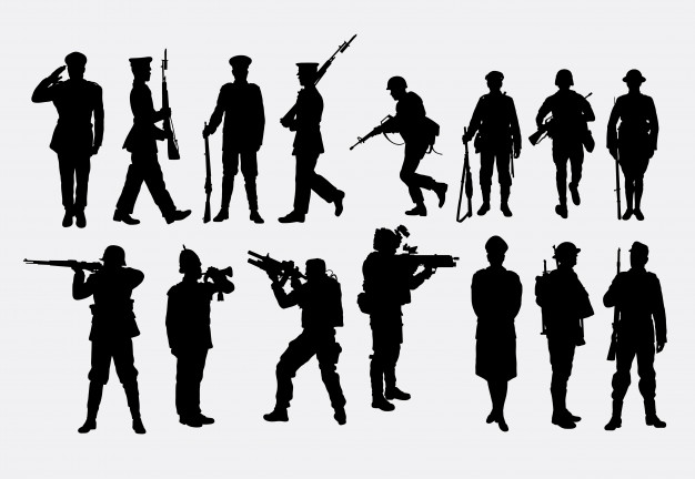 626x432 Army And Police Silhouette Vector Premium Download