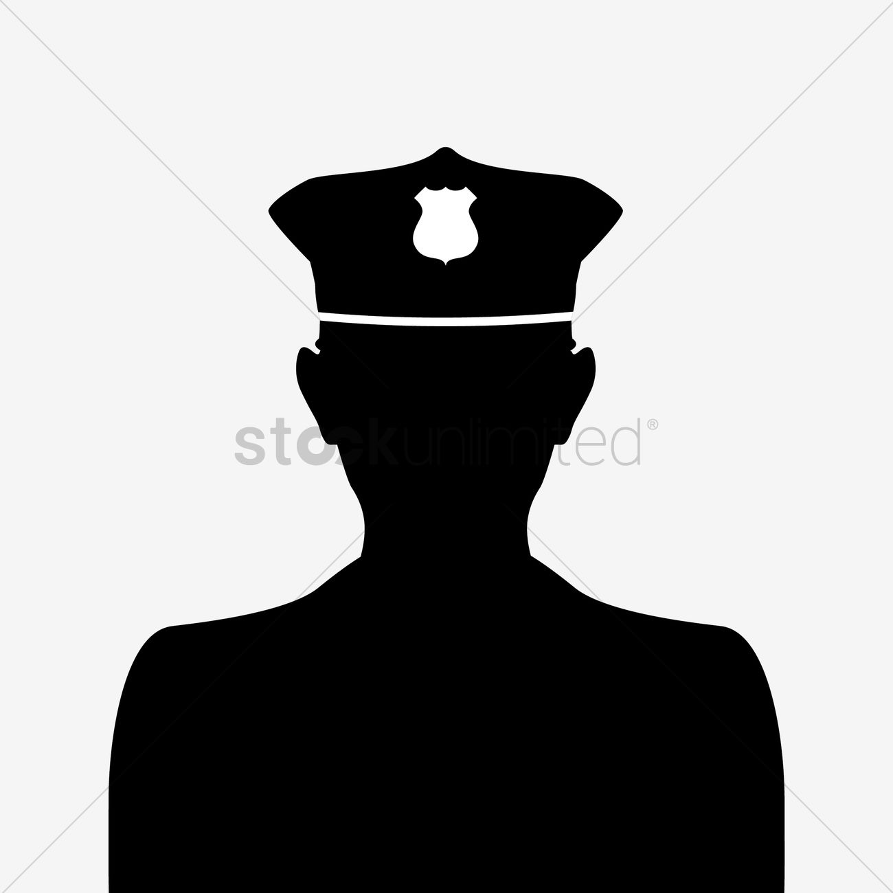 1300x1300 Silhouette Of A Police Vector Image