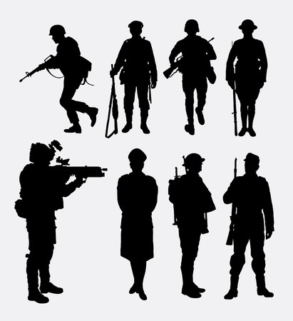 411x450 Soldier, Army And Police Silhouette Good Use For Symbol, Web