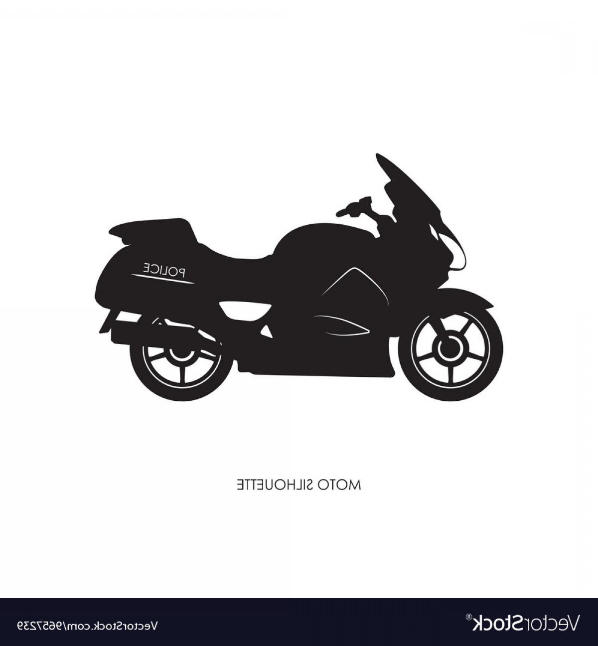 1200x1296 Black Silhouette Of A Police Motorcycle Vector Cqrecords