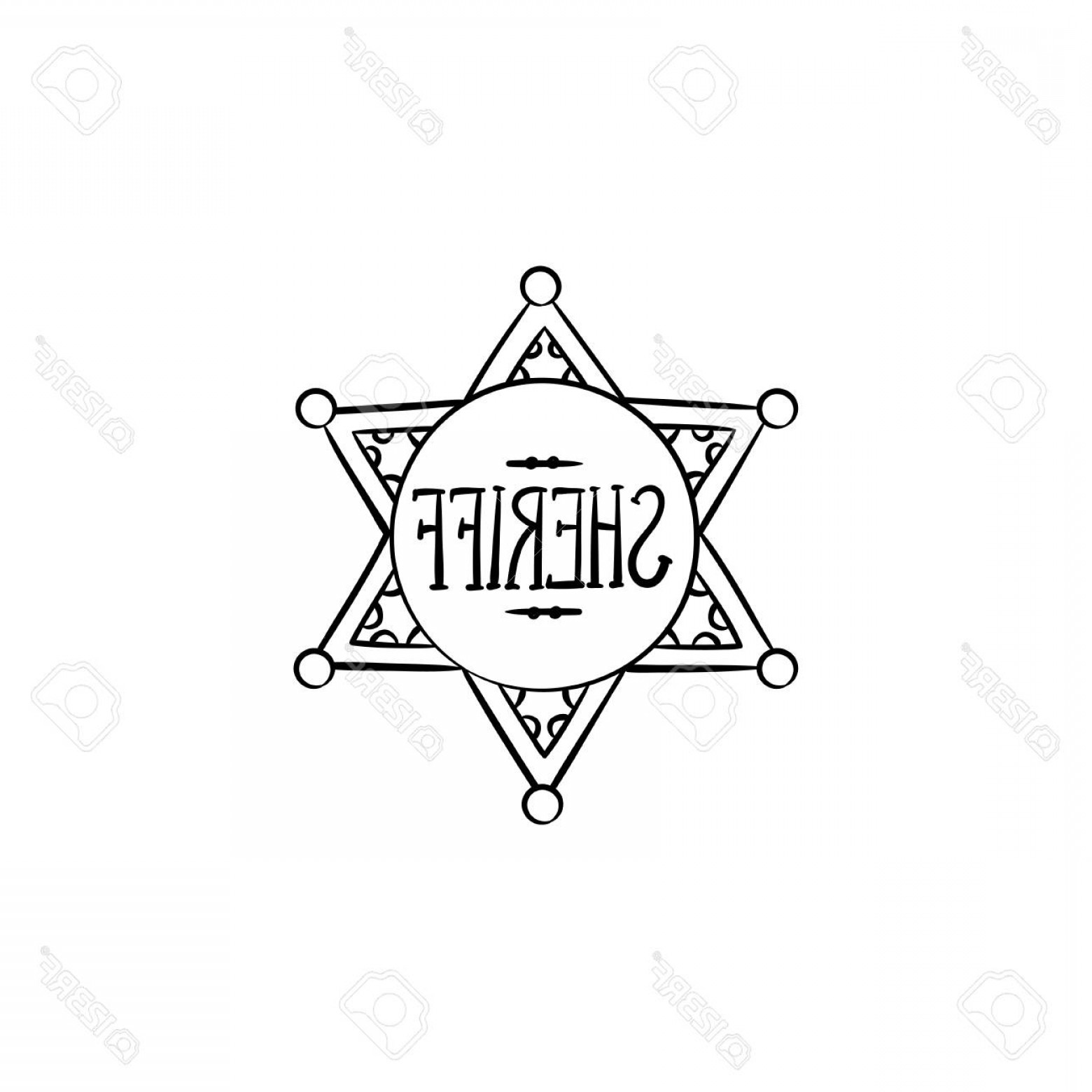 1560x1560 Photostock Vector Sheriff Star Hand Drawn Outline Doodle Icon