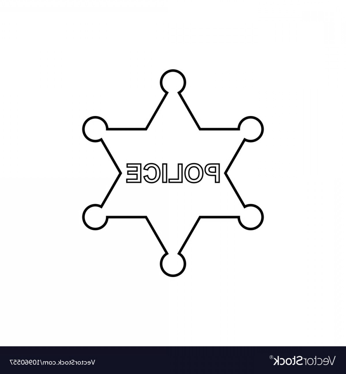 1200x1296 Police Star Outline Icon Linear Vector Catchsplace