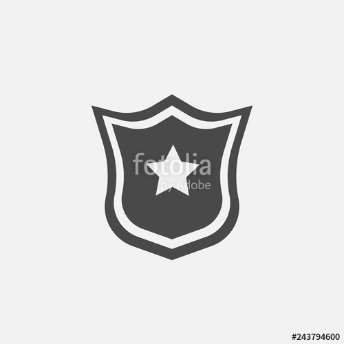 500x500 Police Badge With A Star Vector Icon Stock Image And Royalty Free