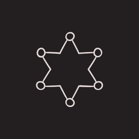 450x450 Police Star Vector Sketch Icon Isolated On Background Hand Drawn