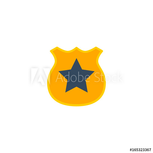 500x500 Flat Icon Police Badge Element Vector Illustration Of Flat Icon