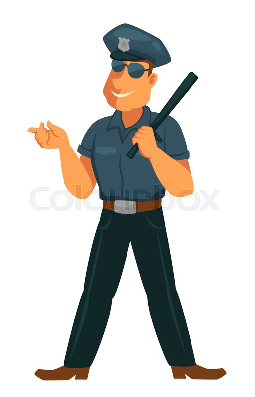 514x799 Cheerful Police Officer In Modern Stock Vector Colourbox