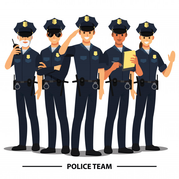 626x626 Police Team Vector Premium Download