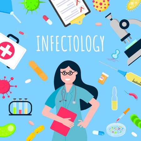 Infectology Banner Concept Flat Style Design Poster Female 450x450 Infectology Banner Concept Flat Style Design Poster Female