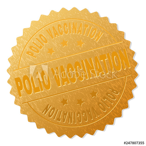 Polio Vaccination Gold Stamp Badge Vector Gold Award With Polio 500x500 Polio Vaccination Gold Stamp Badge Vector Gold Award With Polio