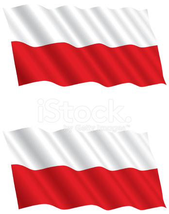 348x439 Polish Flag Flying In The Wind Stock Vector