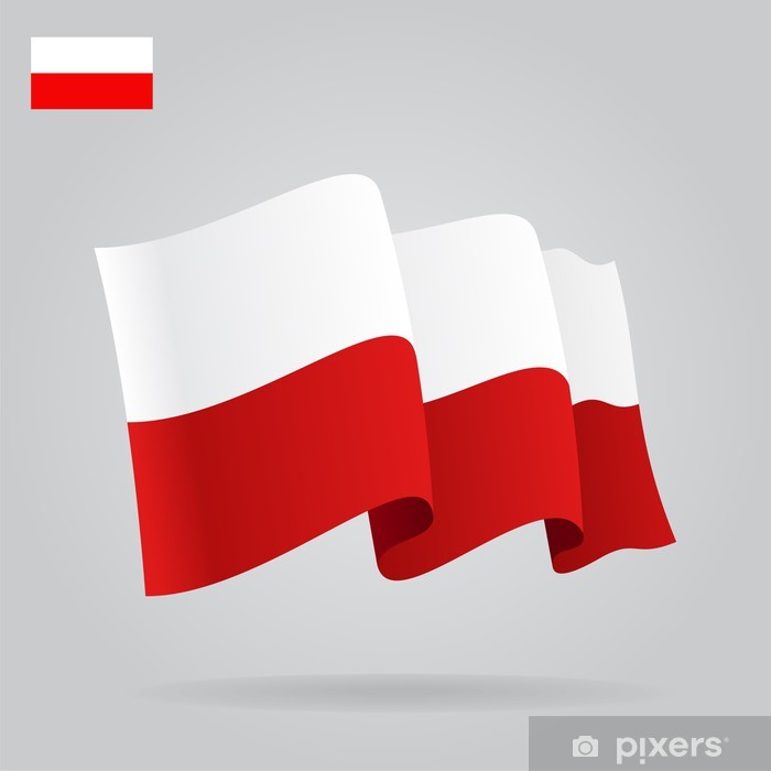 700x700 Flat And Waving Polish Flag Vector Poster We Live