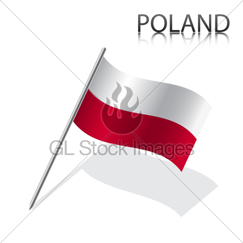 500x500 Realistic Polish Flag, Vector Illustration Gl Stock Images