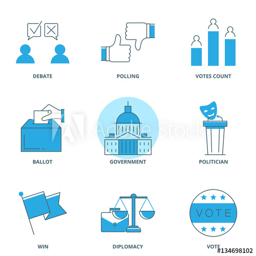 Politics Vector Icons Set 500x500 Politics Vector Icons Set