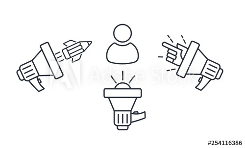 Advertising Campaign Mix Business, Politics Vector Linear Icon 500x302 Advertising Campaign Mix Business, Politics Vector Linear Icon
