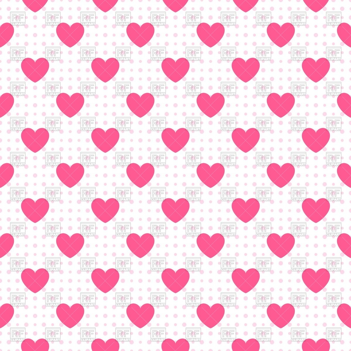 Seamless Pattern Of Hearts On Polka Dot Background Vector Image 1200x1200 Seamless Pattern Of Hearts On Polka Dot Background Vector Image