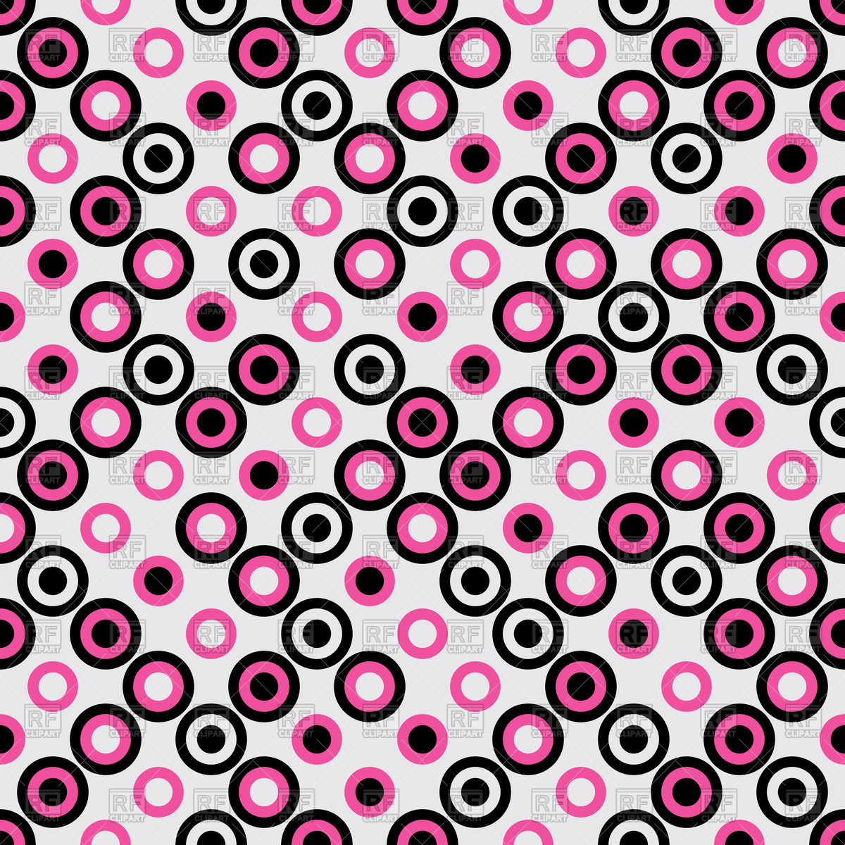 1200x1200 Seamless Background With Pink And Black Circles
