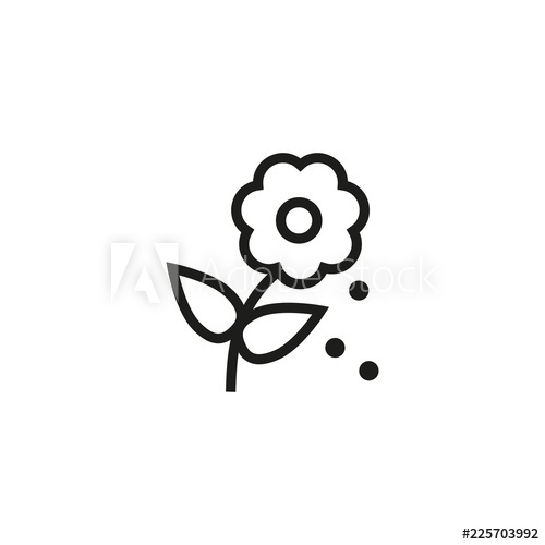 500x500 Flower Pollen Line Icon Pollen Allergy, Plant Reproduction