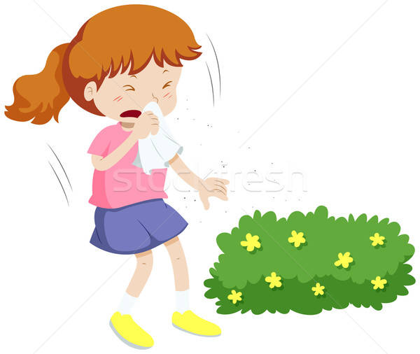 600x506 Girl Having Allergy From Pollen Vector Illustration Daniel Cole