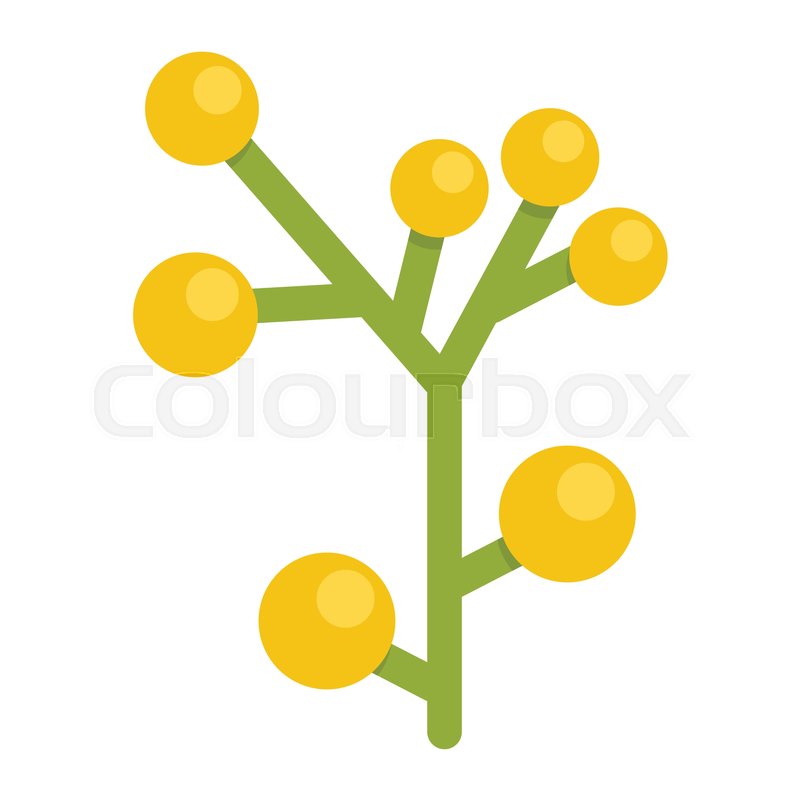 800x800 Plant With Pollen Icon In Flat Style Stock Vector Colourbox
