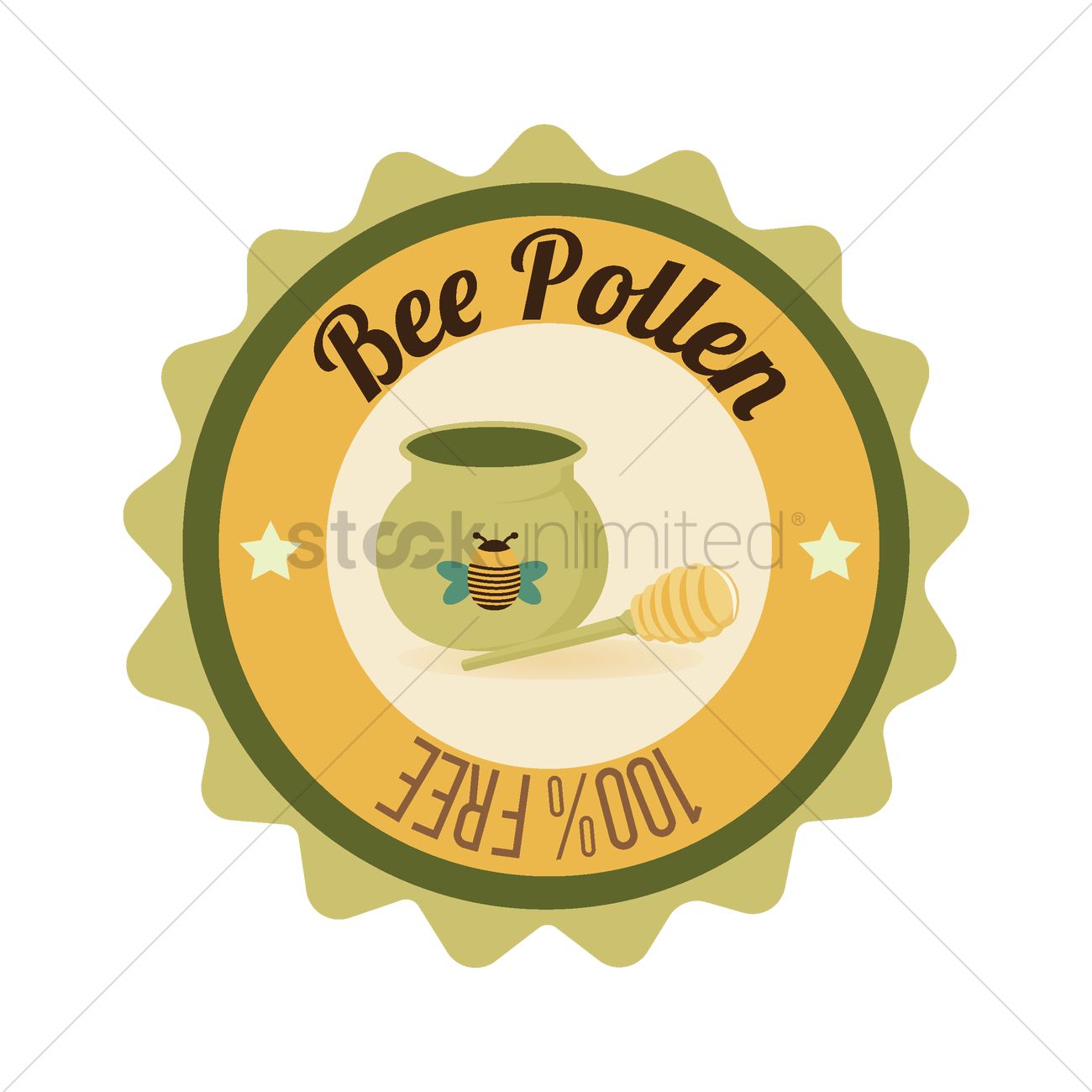 1300x1300 Bee Pollen Free Label Vector Image