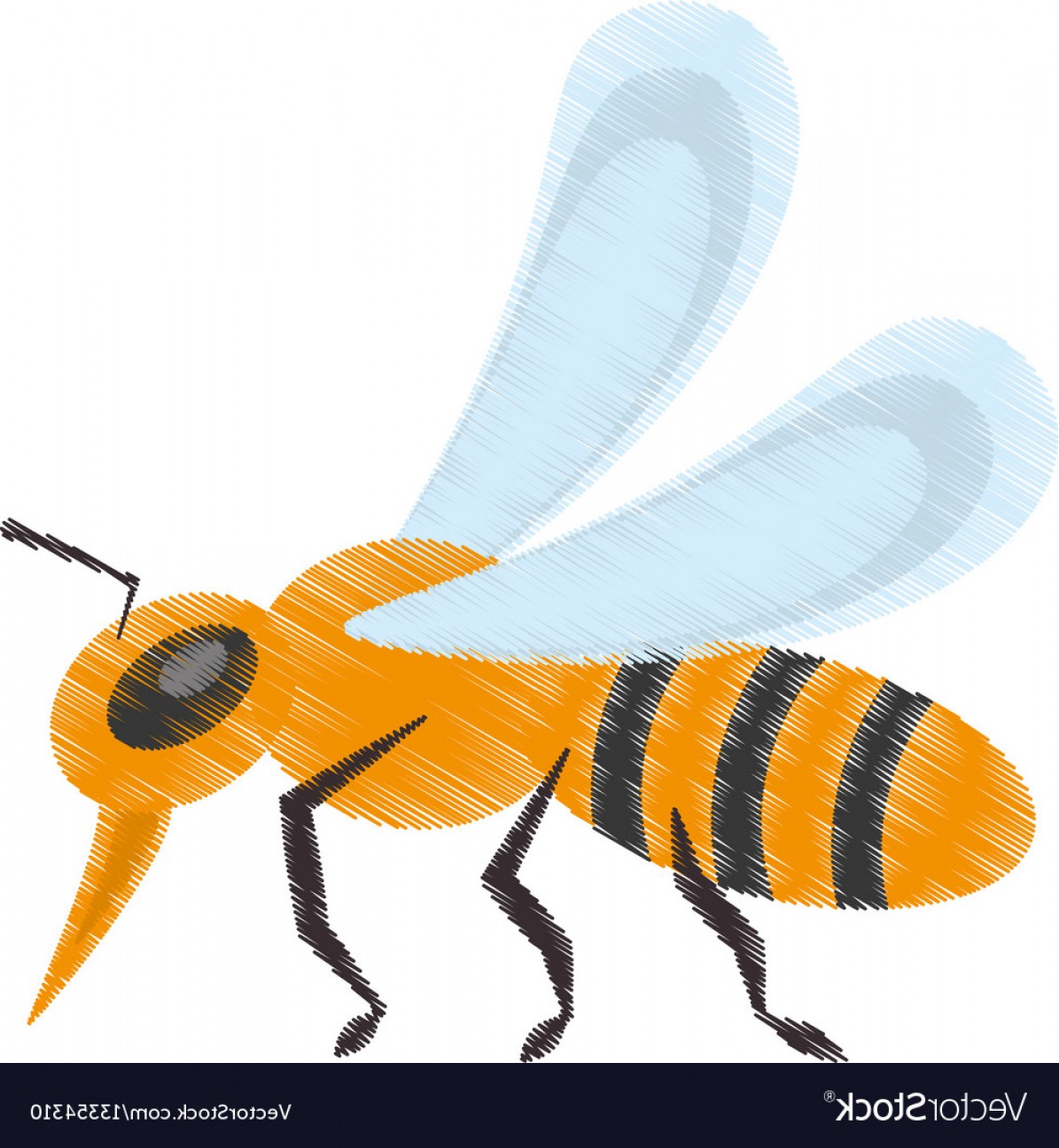 1195x1296 Drawing Bee Insect Flower Pollen Vector Createmepink