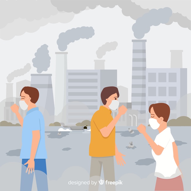 626x626 People Living In A City Full Of Pollution Vector Free Download