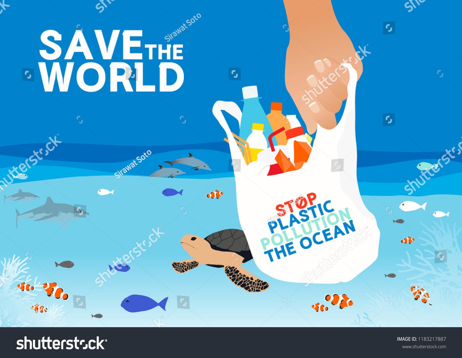 1500x1161 Vector Save The World And Stop Plastic Pollution The Ocean