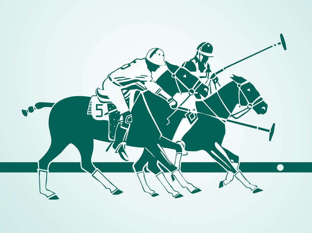 1024x765 Polo Players Silhouettes Vector Art Graphics